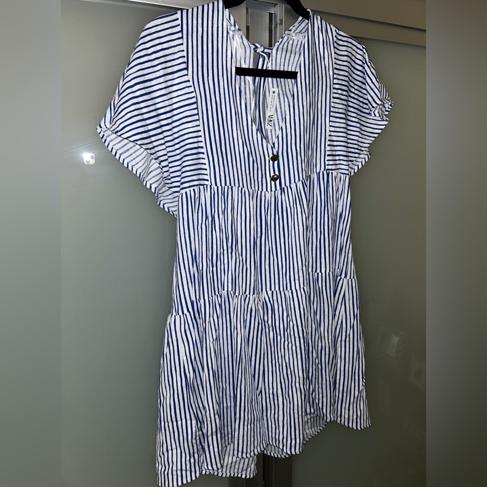Blue striped sundress